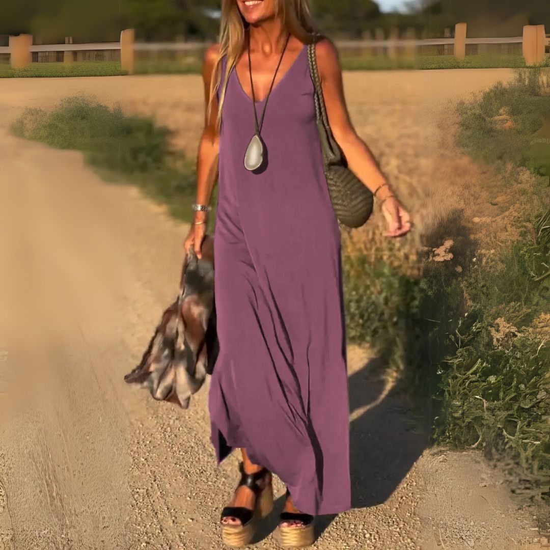 Élyse™ - Elegante Maxikleid ohne Ärmel mit V-Ausschnitt Chic