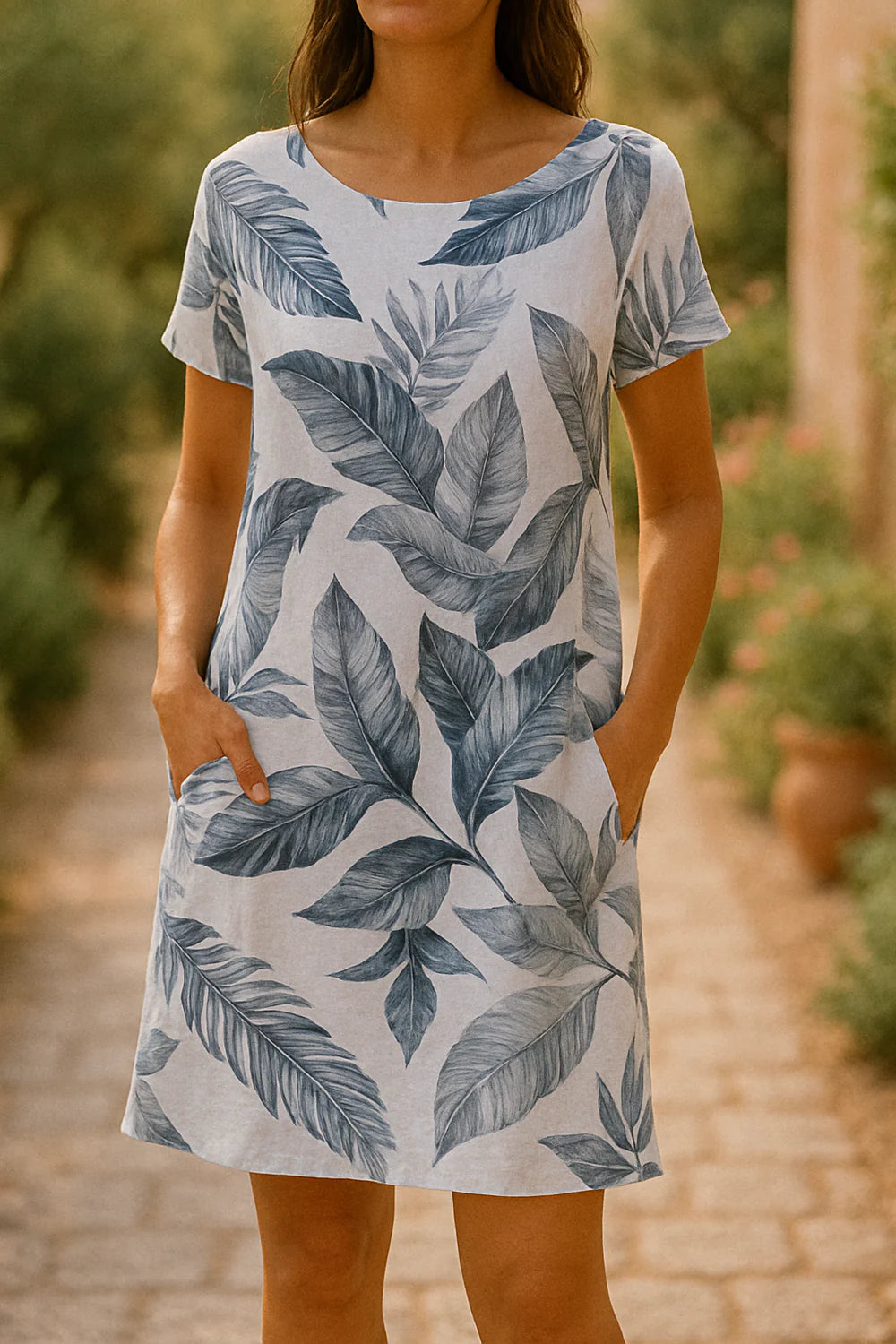 Ranya™ – Elegantes Kleid aus Baumwolle und Leinen