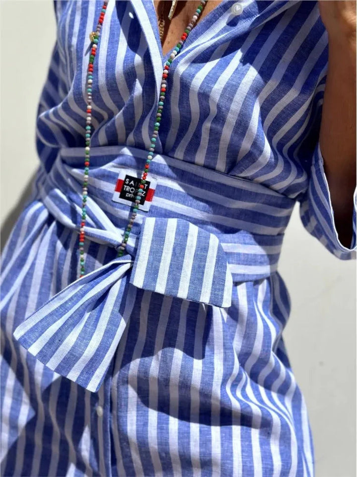 Renata™ - Gestreiftes Kleid mit Kragen