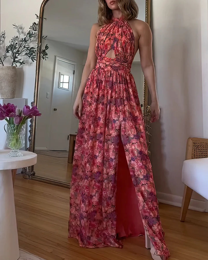 Milena™ - Rückenfreies Maxikleid mit Blumendruck