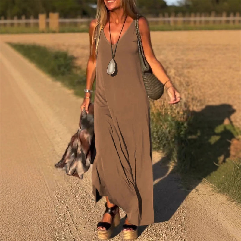 Élyse™ - Elegante Maxikleid ohne Ärmel mit V-Ausschnitt Chic
