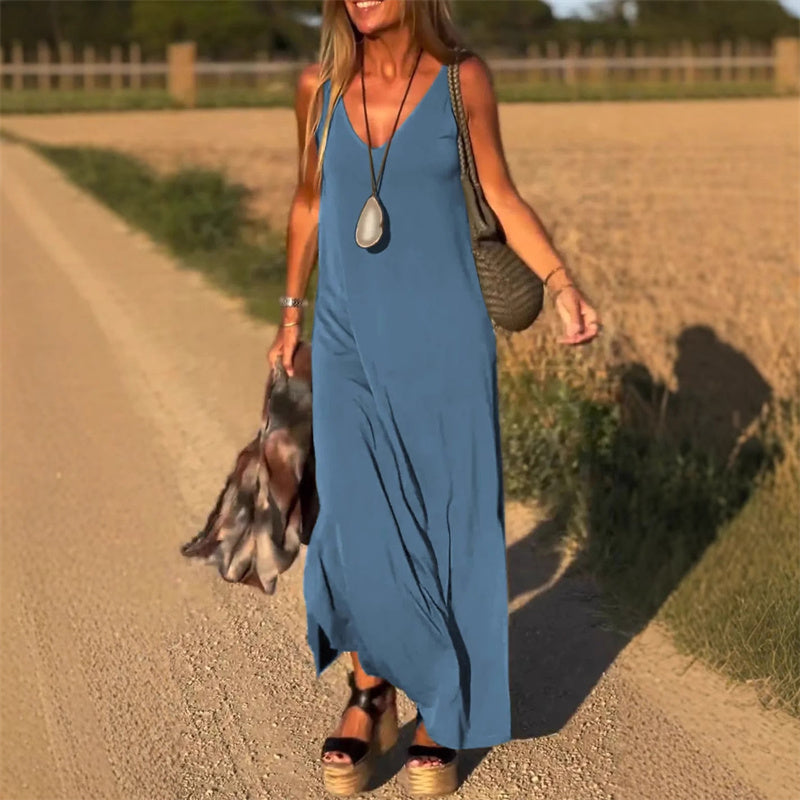 Élyse™ - Elegante Maxikleid ohne Ärmel mit V-Ausschnitt Chic
