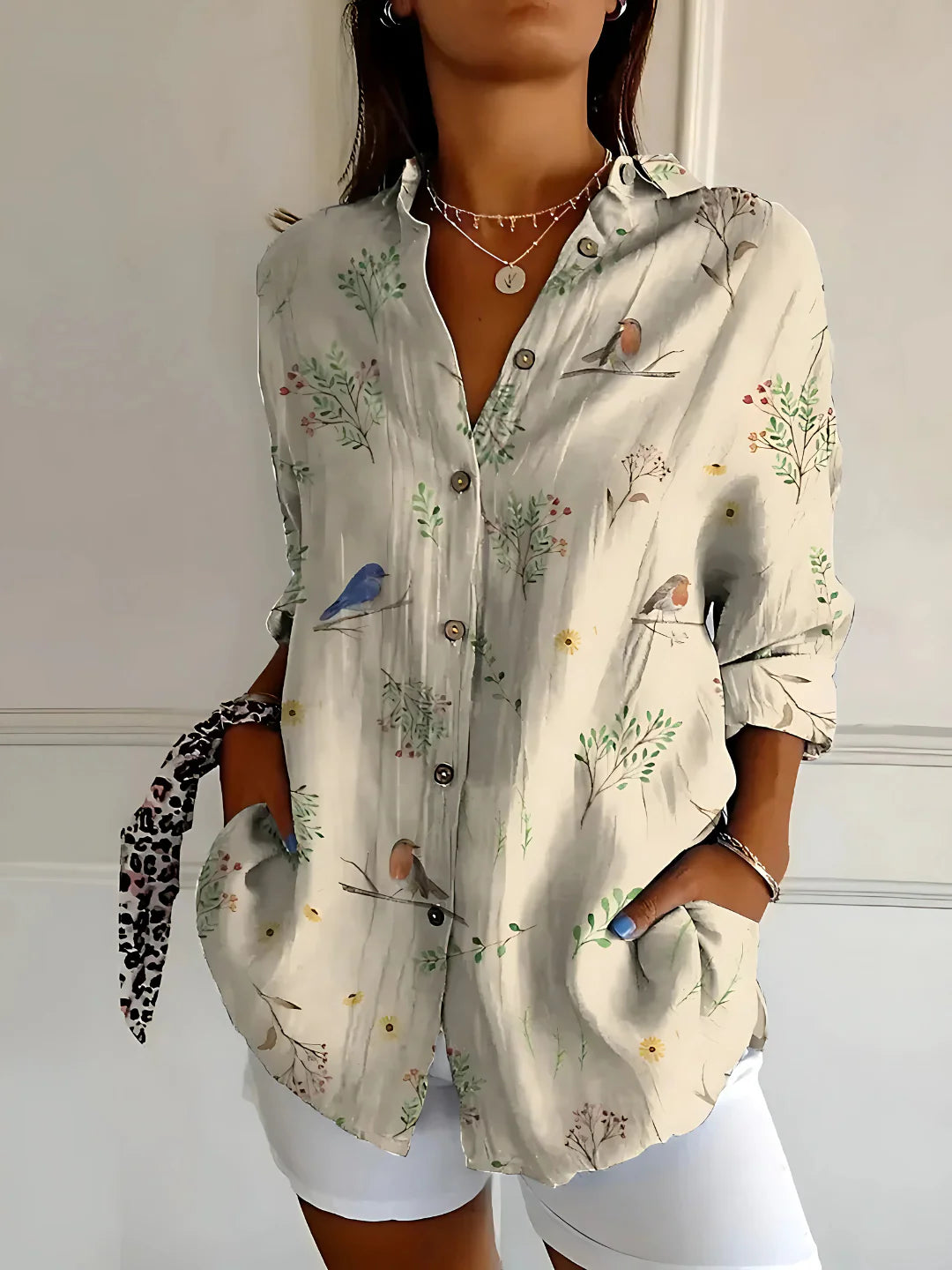 Viviana™ – Bluse mit Blumenwellenmuster