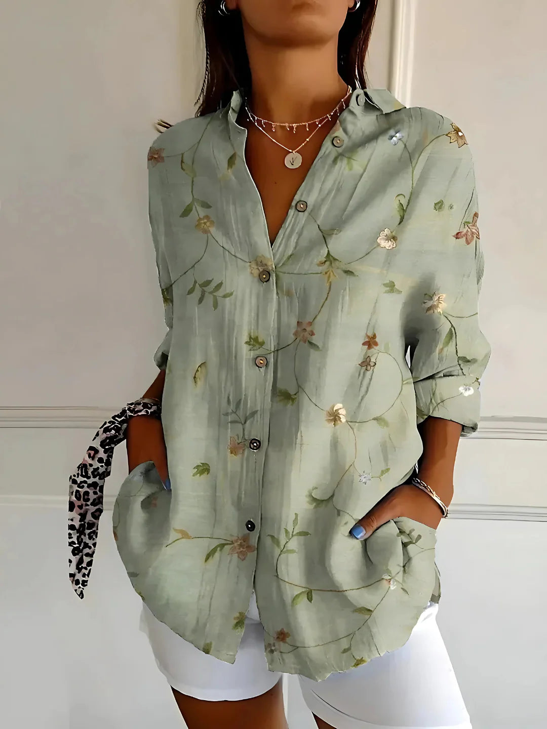 Viviana™ – Bluse mit Blumenwellenmuster